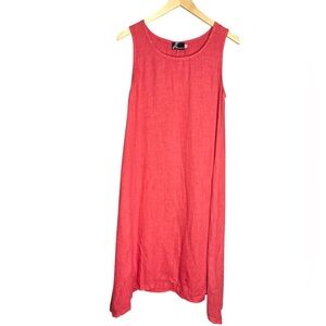 Fenini Classic Linen Midi Tank Dress, size XS